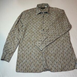 Ermenegildo Zegna Paisley Button-Up Shirt in Gray and Tan